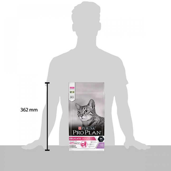 Tamaño saco pienso Purina Pro Plan Delicate Optirenal Gato Pavo