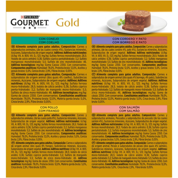 Sabores de comida húmeda PURINA GOURMET Gold   Terrine  Pack Surtido
