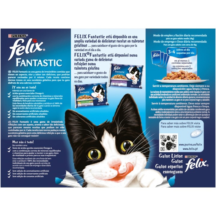 PURINA FELIX Fantastic Festín del Mar en Gelatina pack surtido sobres