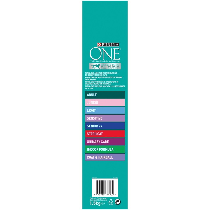PURINA ONE Bifensis Pelaje y Bolas de Pelo rico en Pollo y Cereales