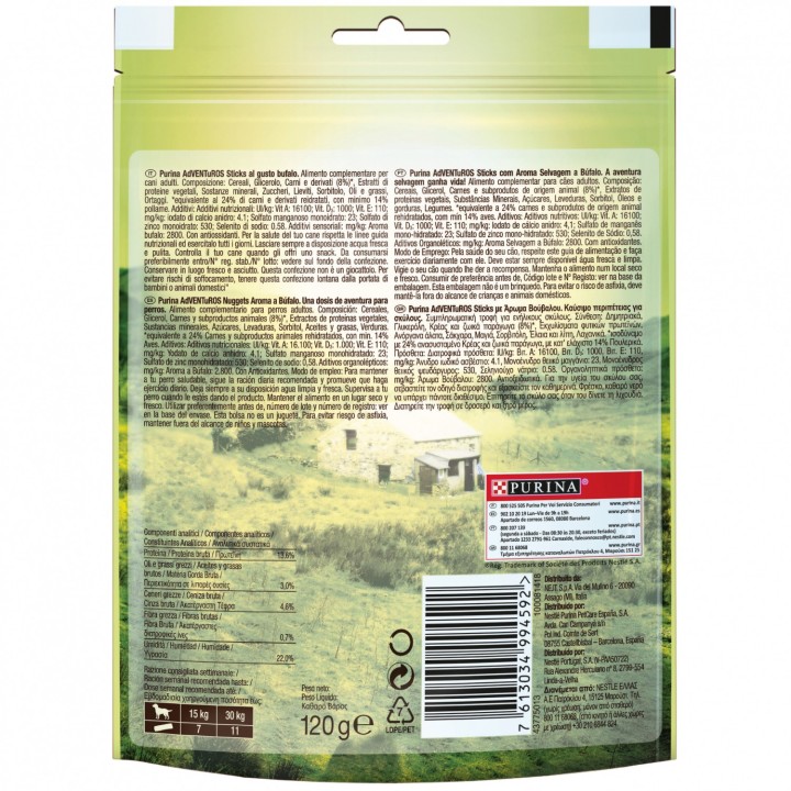 Snacks para perros Purina Adventuros Sticks