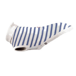 Jersey Milton, gris y azul con ranura para la correa