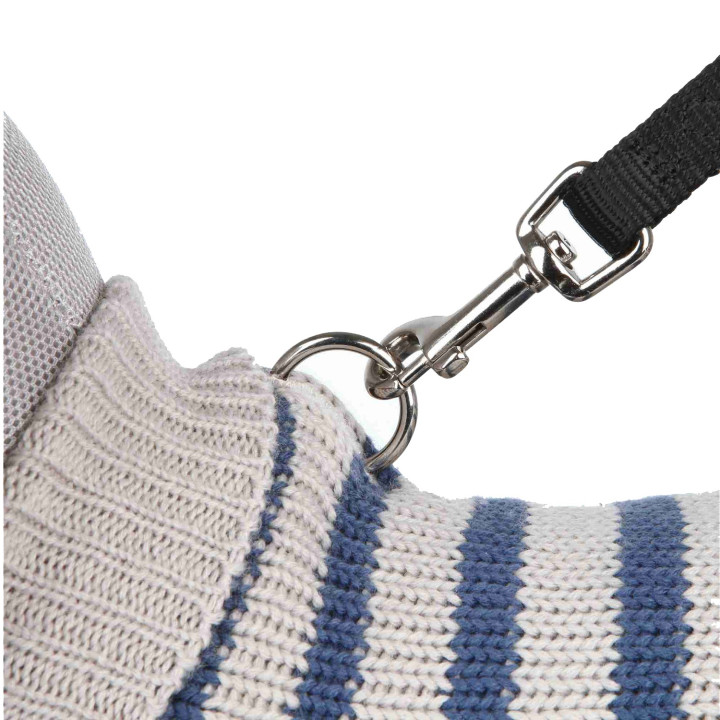 Jersey Milton, gris y azul con ranura para la correa