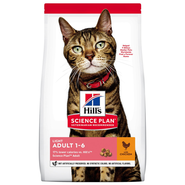 Hill's Science Plan Feline Adult Light, pienso para gatos - Kompymascotas