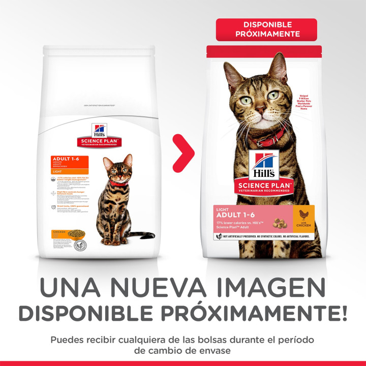 Hill's Science Plan Feline Adult Light, pienso para gatos - Kompymascotas