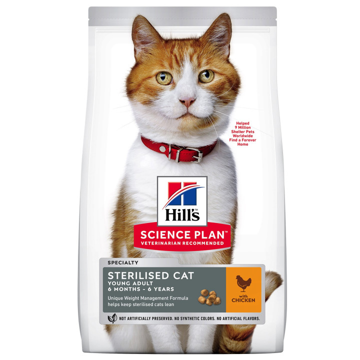 Hill's Science Plan Feline Young Adult Sterilized Cat, pienso para gatos - Kompymascotas