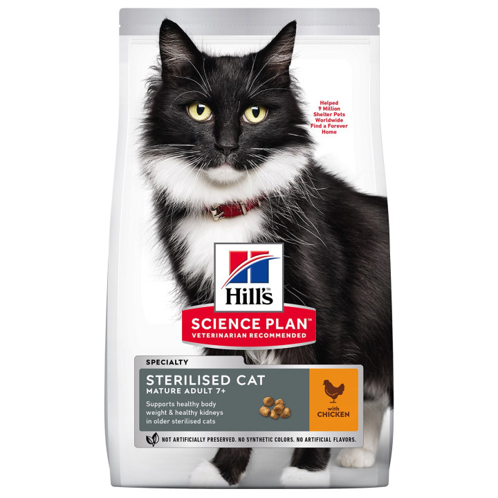 Hill's Science Plan Feline Mature Adult Sterilized Cat, pienso para gato - Kompymascotas