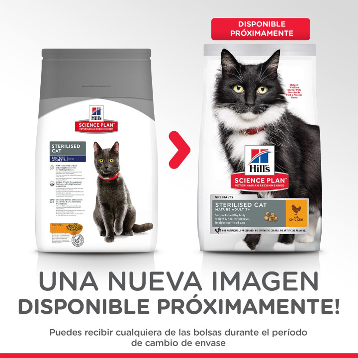 Hill's Science Plan Feline Mature Adult Sterilized Cat, pienso para gato - Kompymascotas