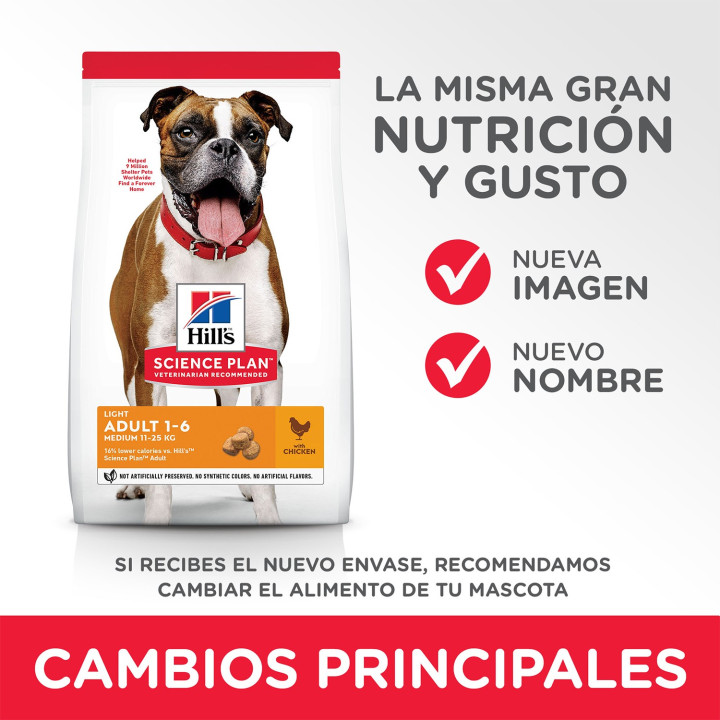 Hill's Science Plan Adult Light, pienso para perros - Kompymascotas