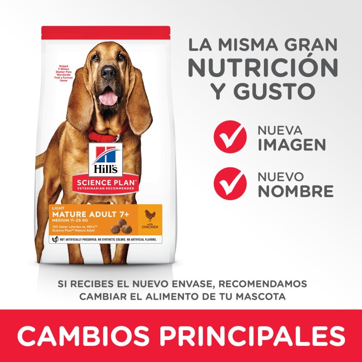 Hill's Science Plan Mature Adult 7+ Light Pienso para perros - Kompymascotas