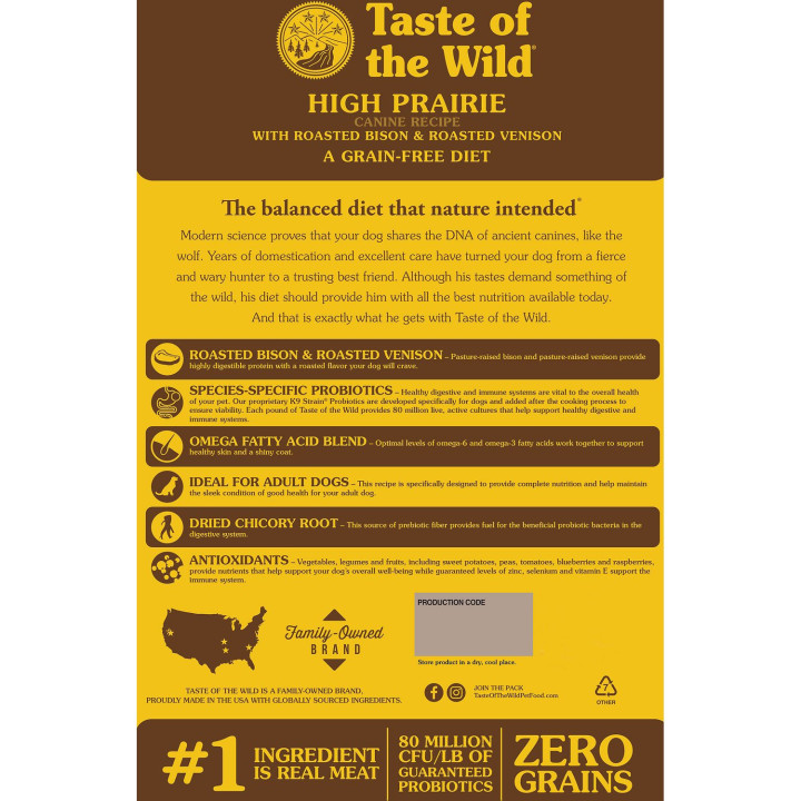 Taste of the Wild High Prairie, pienso natural sin cereales - Kompymascotas