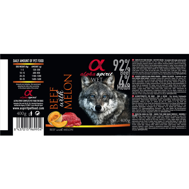 Alpha Spirit Ternera y Melón (Lata)