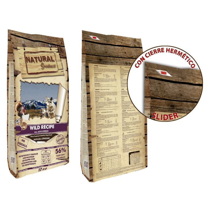 Receta Salvaje de Natural Greatness es un pienso hipoalergénico