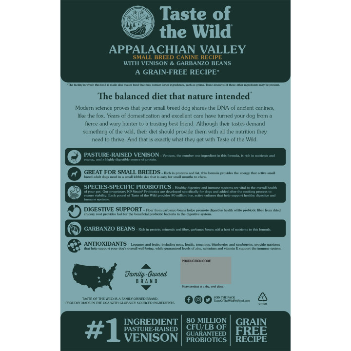 Taste of the Wild Appalachian Valley Small Breed Venado