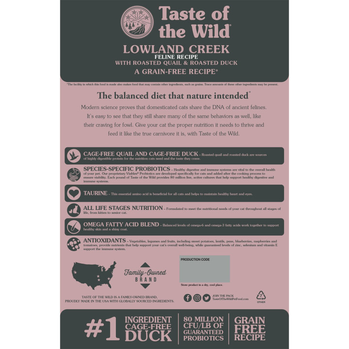 Taste of the Wild Lowland Creek Gato Codorniz