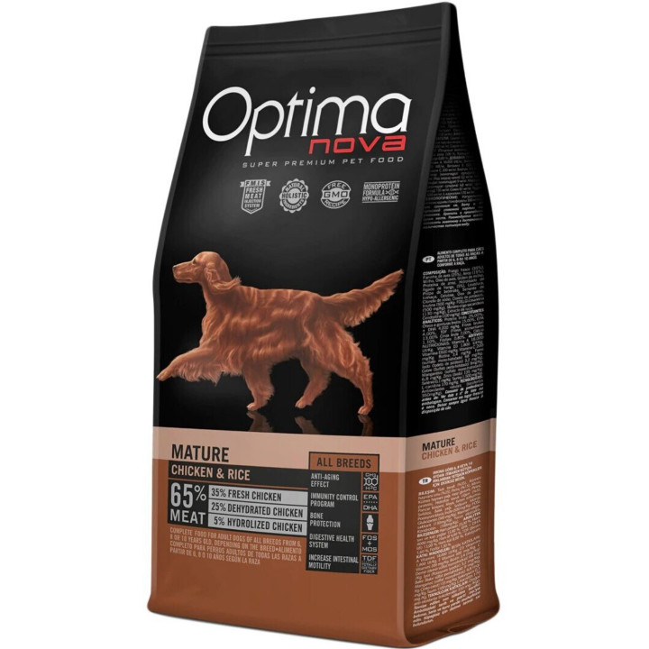 Optima Nova Adult Mature Chicken & Rice, Pienso para perros - Kompymascotas