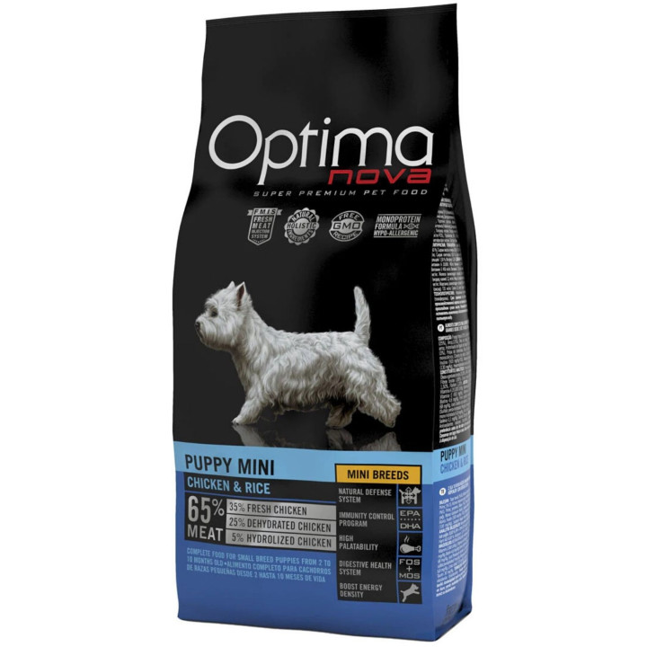Optima Nova Puppy Mini Chicken & Rice, Pienso para perros - Kompymascotas