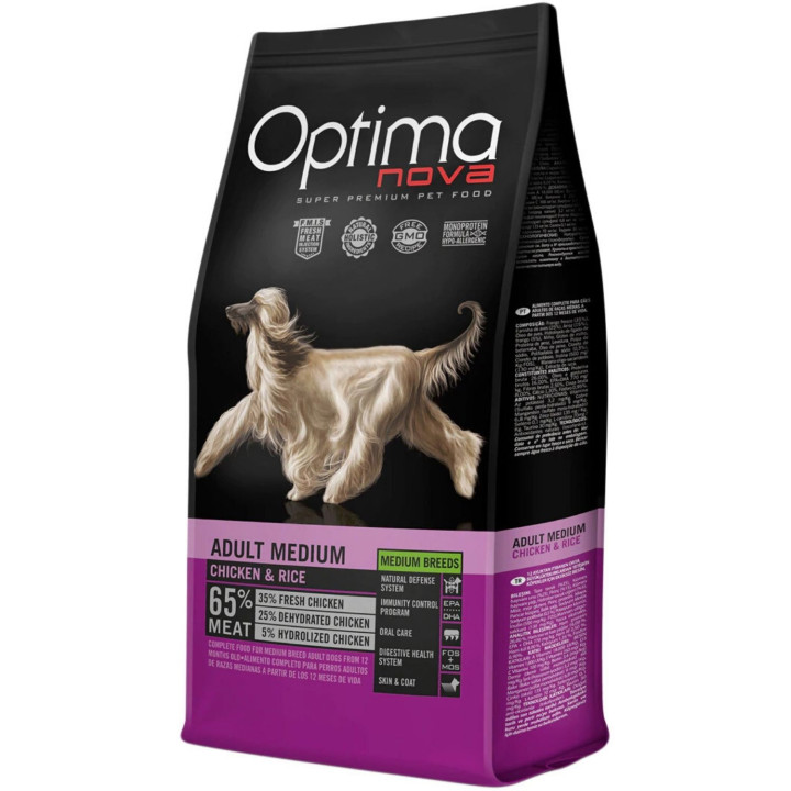 Optima Nova Adult Medium Chicken & Rice, Pienso para perros - Kompymascotas