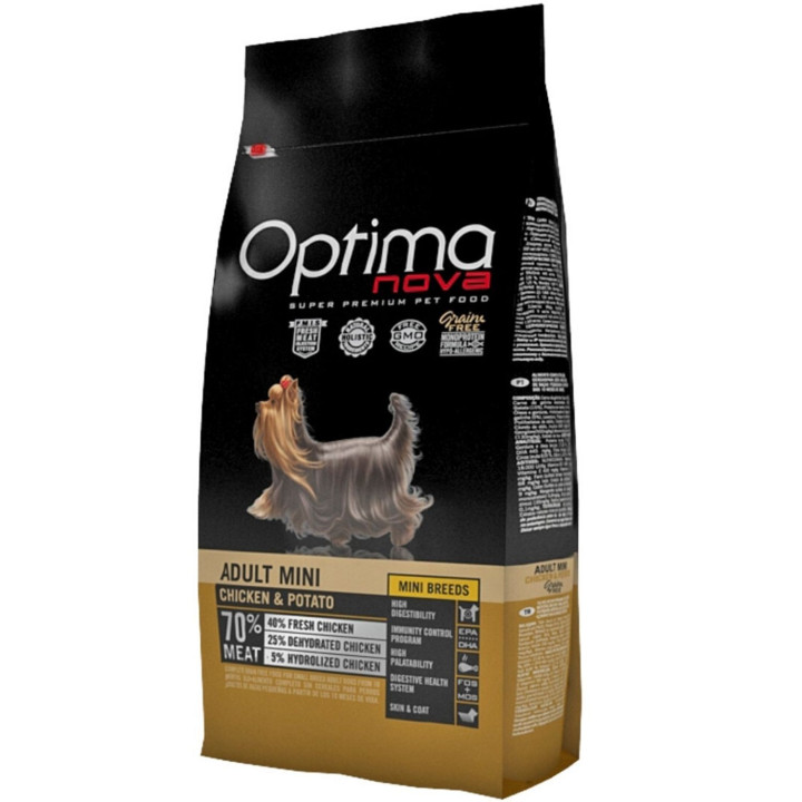 Optima Nova Adult Mini Chicken & Potato, pienso para perros natural - Kompymascotas