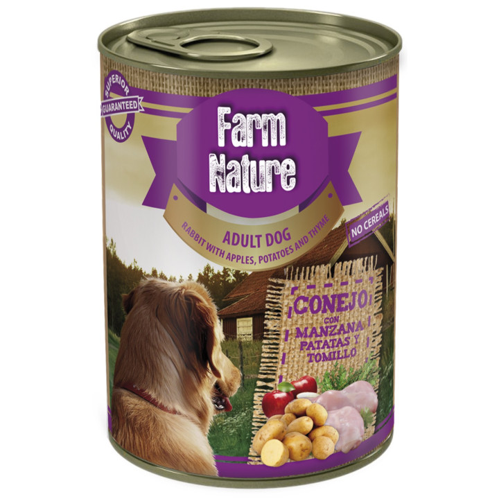 Farm Nature Conejo con patata, manzana y tomillo perro (lata)