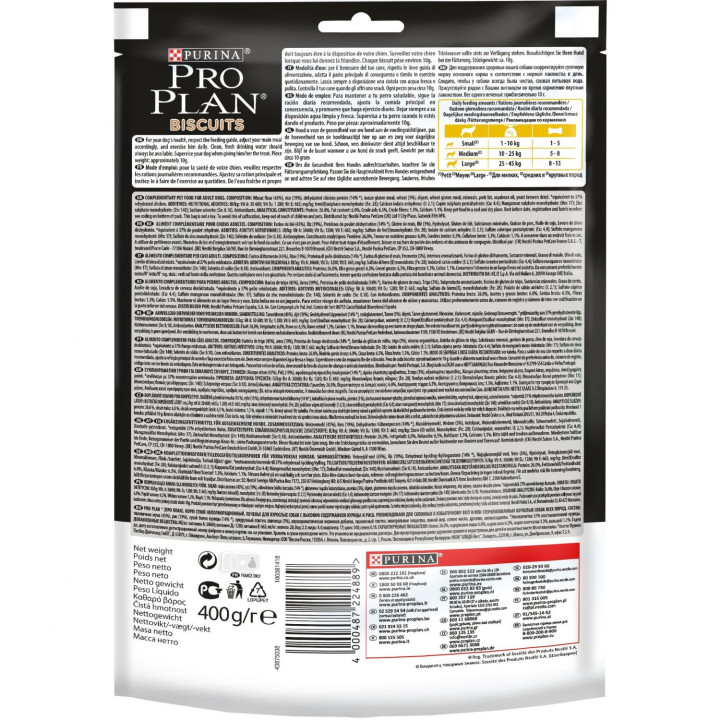 Purina Pro Plan Biscuits Adult, Snack para perros - Kompymascotas