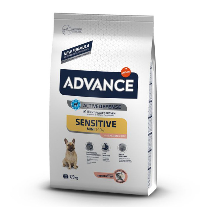 Advance Mini Sensitive con salmón y arroz Pienso para perros - Kompymascotas