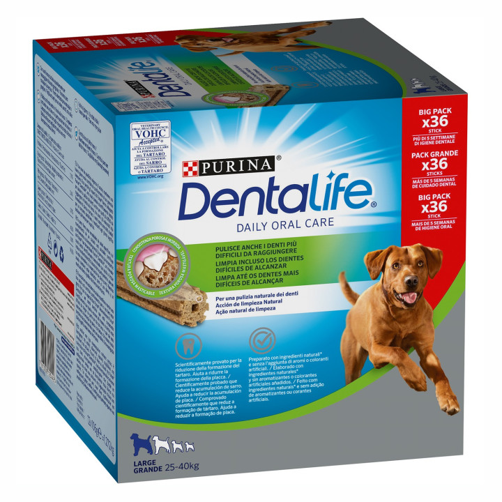 Purina Dentalife perros grandes, snacks y golosinas - Kompymascotas