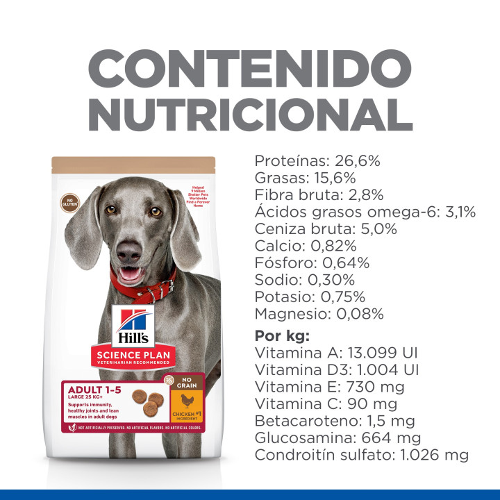 Hill´s Science Plan Canine Adult Large Breed No Grain Pollo