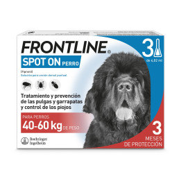Frontline Spot +40 kg, Pipetas para perros - Kompymascotas