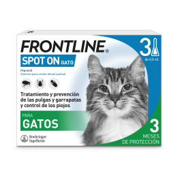 Pipetas Frontline Spot para gatos, antiparasitarios - Kompymascotas
