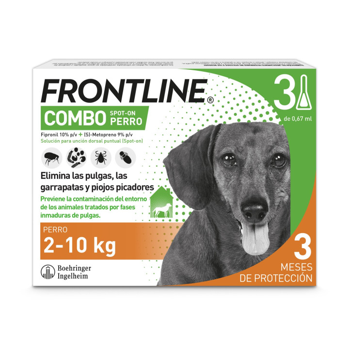Frontline Combo Spot 2-10 kg, Pipetas para perros - Kompymascotas