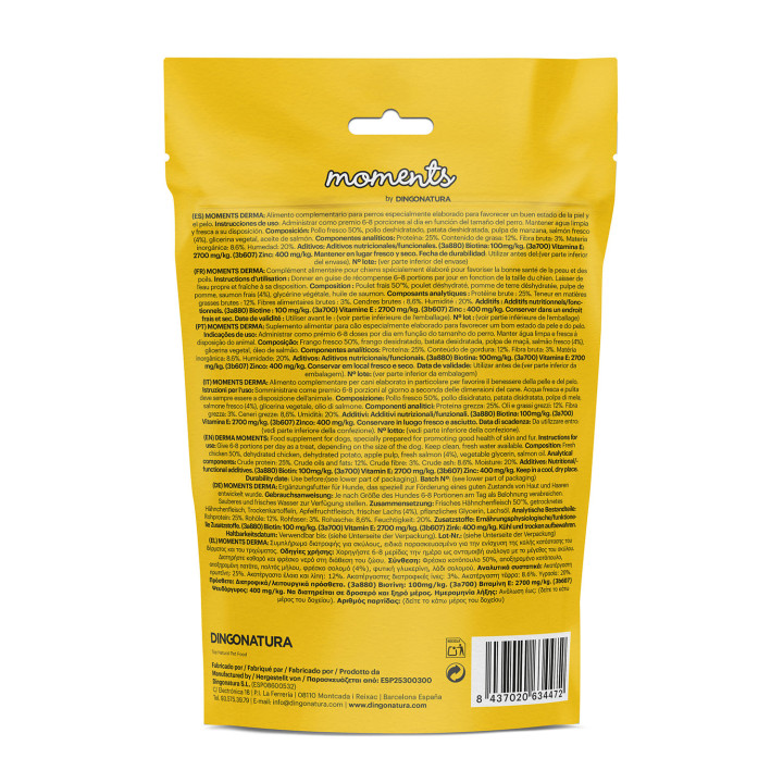 Moments Derma Snacks Funcionales - Kompymascotas