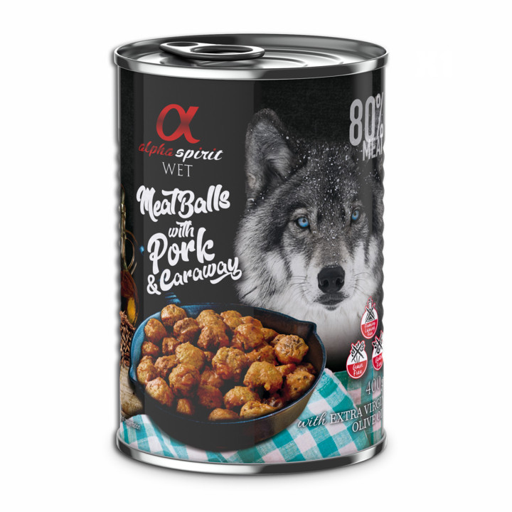 Alpha Spirit Albóndigas de Cerdo y alcaravea - Kompymascotas