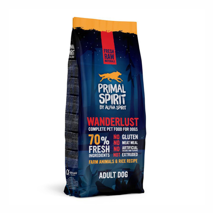 Primal Spirit Wanderlust alimento completo de pollo y arroz