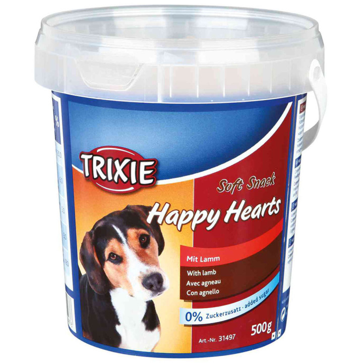 Bote Soft Snack Happy Hearts, Snack para perro - Kompymascotas