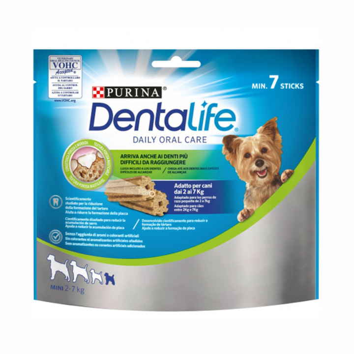 Snacks PURINA DENTALIFE Mini, cuidado bucodental para perros - Kompymascotas
