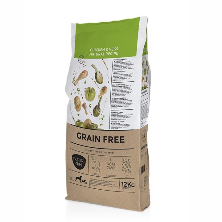 Natura Diet Grain Free Chicken & Vegs, Pienso para perros - Kompymascotas