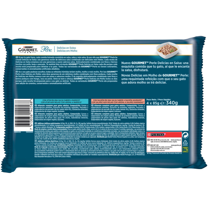 Purina Gourmet Perle Delicias en Salsa con Salmón y Atún