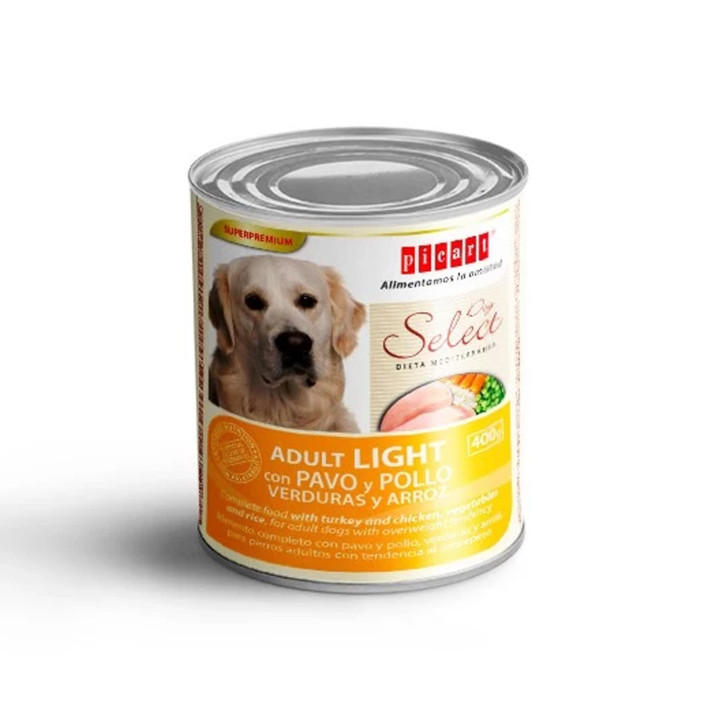Picart Select Adult Light con pavo y pollo, verduras y arroz, Comida húmeda para perros - Kompymascotas