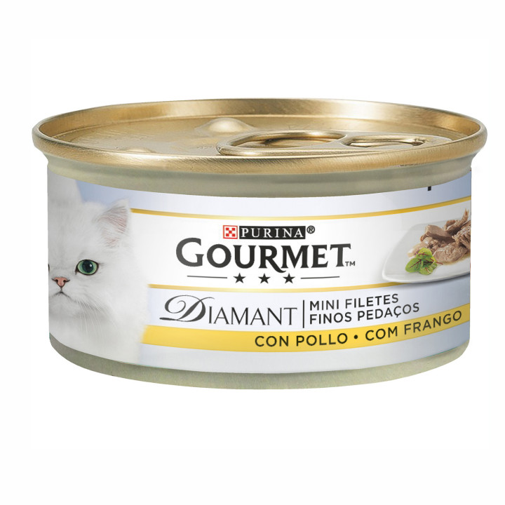 Purina Gourmet Diamant Finas lonchas con Pollo. Pienso para gatos - Kompymascotas