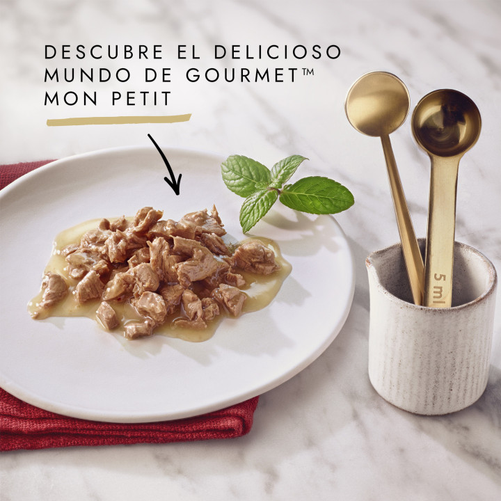 PURINA GOURMET Mon Petit Carnes, Comida húmeda para gatos - Kompymascotas