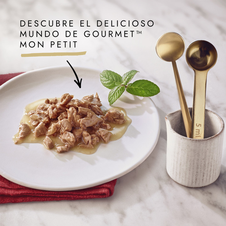 PURINA GOURMET Mon Petit Pescados, Comida húmeda para gatos - Kompymascotas