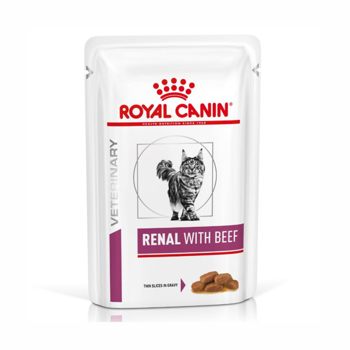 Comida húmeda para gatos Royal Canin Veterinary Diet Renal (Buey) - Kompymascotas