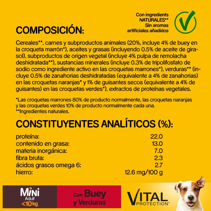 Pedigree Seco Mini Adult Buey y Verduras