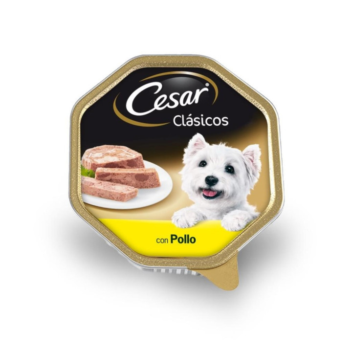 Tarrina Cesar Clásicos con pollo, Comida húmeda para perros - Kompymascotas