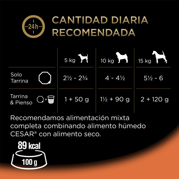 Tarrina Cesar Receta de la Huerta Selección, Comida húmeda para perros - Kompymascotas