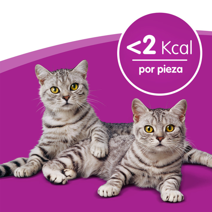 Snacks Whiskas Temptations con sabor salmón - Kompymascotas