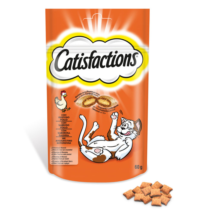 Catisfactions con Pollo, galletas para gato - Kompymascotas