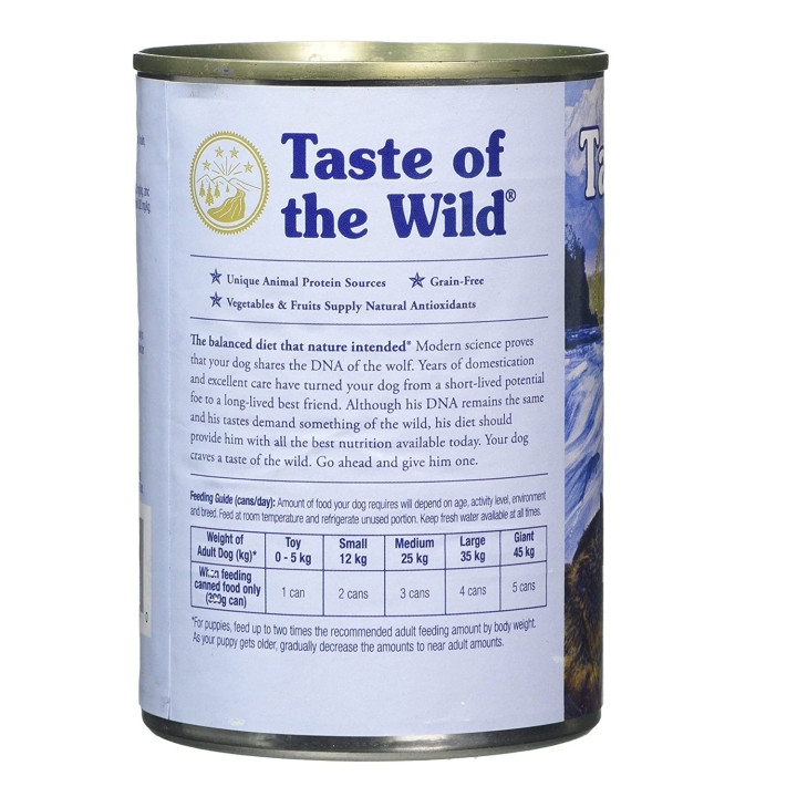 Taste of the Wild Pacific Stream Canine, comida húmeda - Kompymascotas