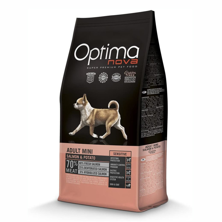 Optima Nova Adult Mini Salmon & Potato, piensos para perros - Kompymascotas